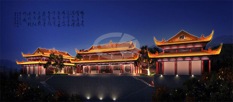 古建筑夜景灯光设计效果图