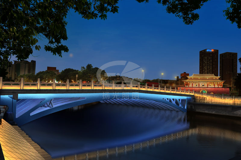 城市橋梁夜景燈光設計效果圖（tú）