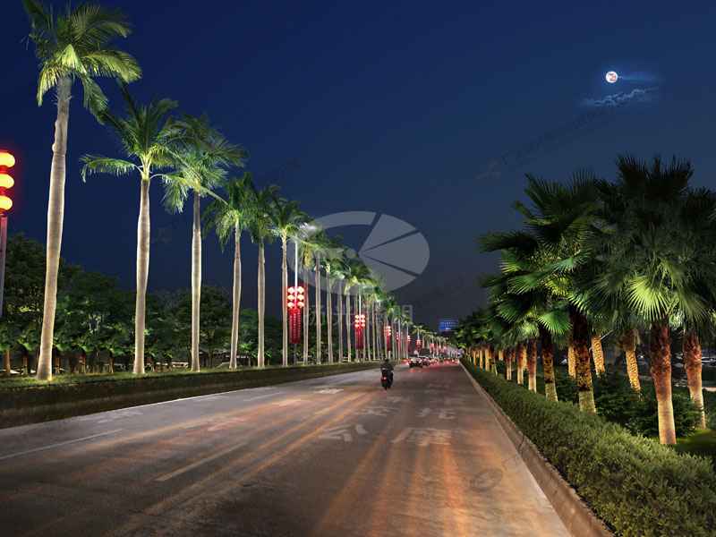 道路夜景照明（míng）设计效果图