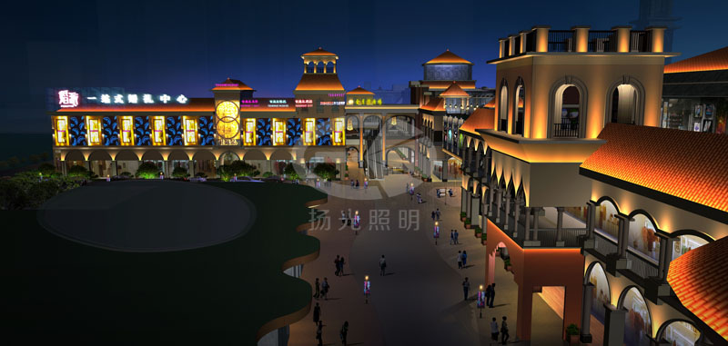商業街（jiē）夜景燈光設計效果圖