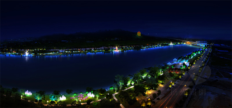 河岸夜景照明設（shè）計效果圖