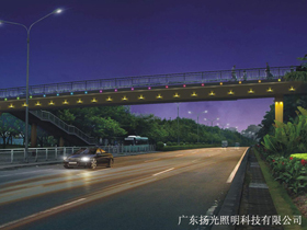東莞長（zhǎng）塘路人（rén）行天橋夜景照明
